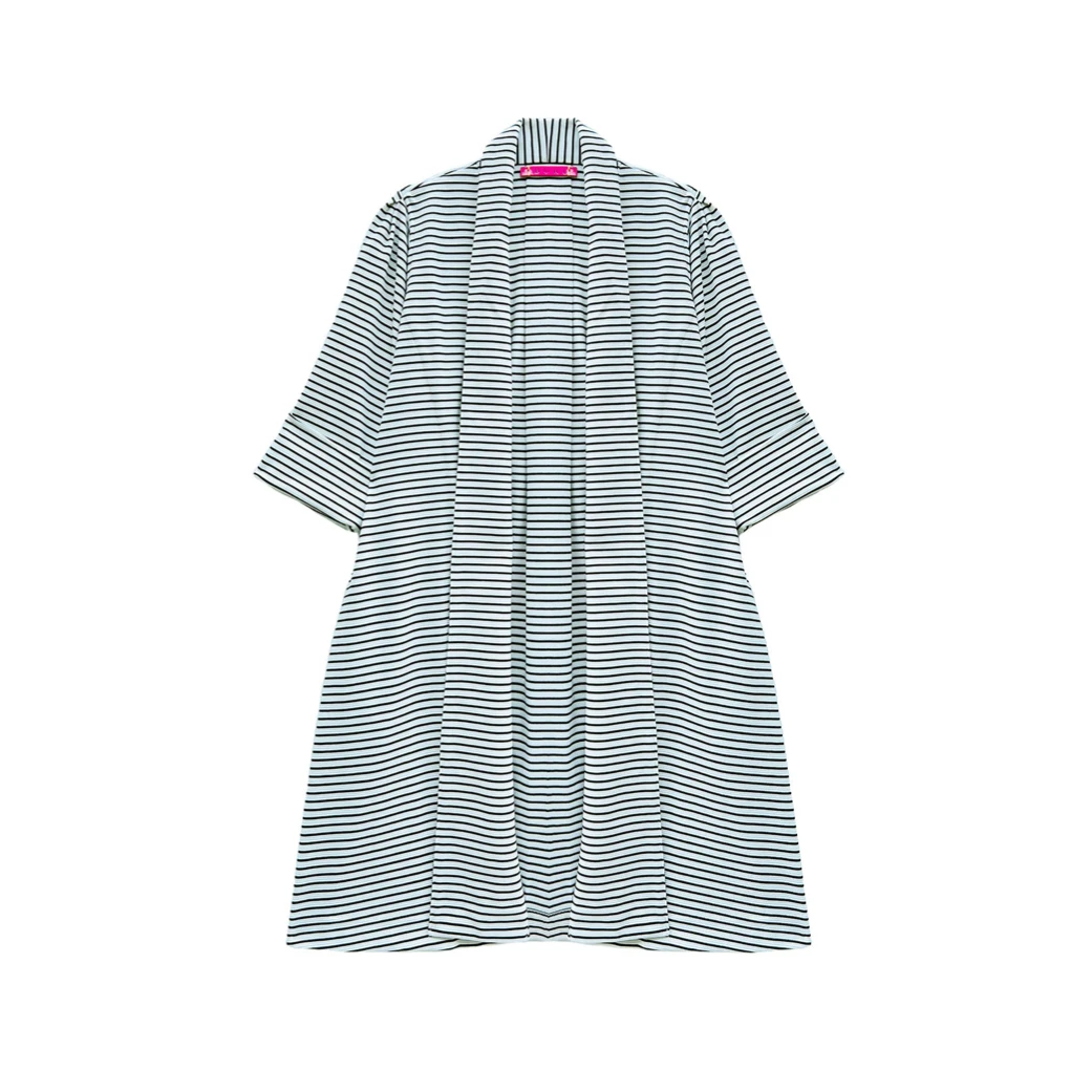 BURU Pink Label Clothing Swing Coat Knee Length - Midnight Stripe Knit 12 BURU Pink Label Clothing Swing Coat Knee Length - Midnight Stripe Knit