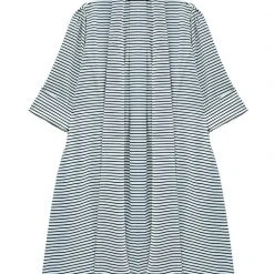 BURU Pink Label Clothing Swing Coat Knee Length - Midnight Stripe Knit