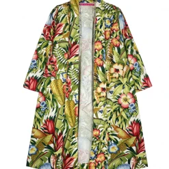 BURU Pink Label Swing Coat Knee Length - Botanicals
