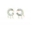 Buru Accessories Jade And Pearl Hoops