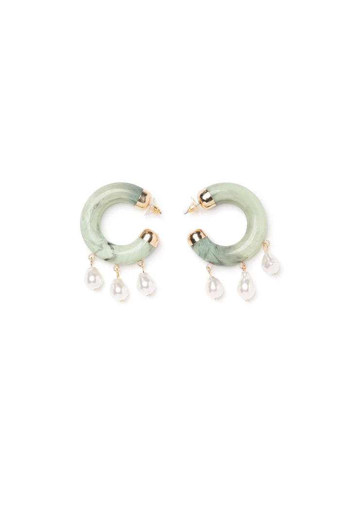 Buru Accessories Jade And Pearl Hoops 3 Buru Accessories Jade And Pearl Hoops