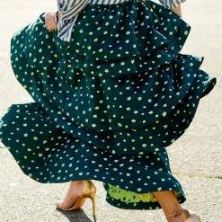 BURU White Label Clothing Teagan Tiered Skirt - Jade Clover