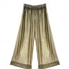 BURU Pink Label BURU X JUJU Wide Leg Cropped Trouser - Gold Knit