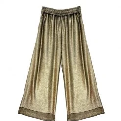 BURU Pink Label BURU X JUJU Wide Leg Cropped Trouser - Gold Knit