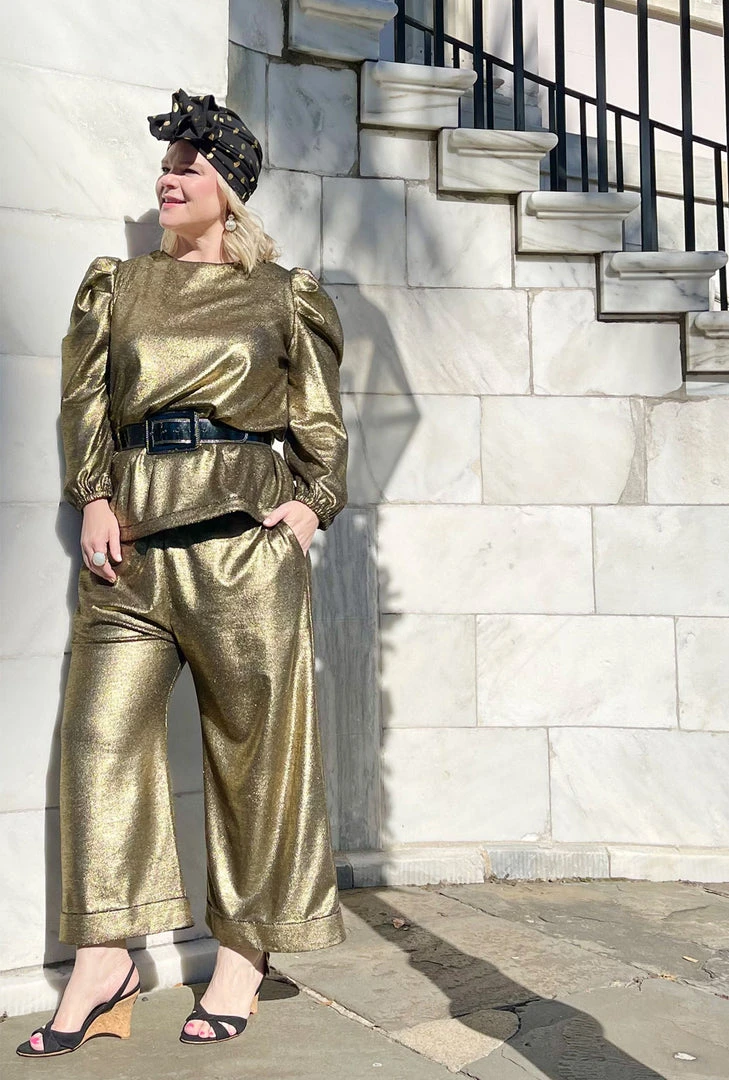 BURU Pink Label Clothing BURU X JUJU Long Puff Sleeve Top - Gold Knit 5 BURU Pink Label Clothing BURU X JUJU Long Puff Sleeve Top - Gold Knit