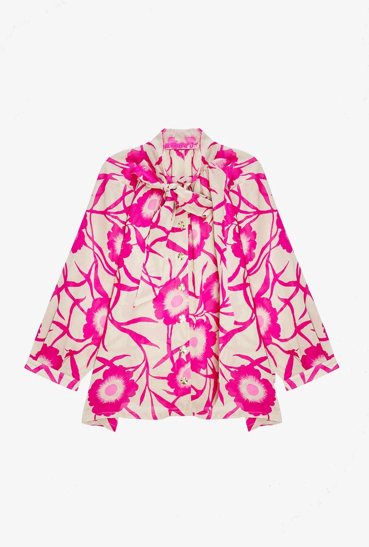 BURU Pink Label BURU X JUJU Bow Blouse - Shades Of Pink Floral Clothing 3 BURU Pink Label BURU X JUJU Bow Blouse - Shades Of Pink Floral Clothing