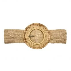 Buru Accessories Jumbo Rattan Buckle Stretch Belt - Natural