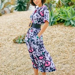 BURU White Label Dresses Peter Pan Collar Day Gown - MIDI - Kaleidoscope