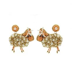 Outlet Vive In Style Store 51 Buru Accessories Pearled Lamb Earrings - Ivory