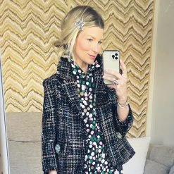 BURU Pink Label BURU X Mara Martin Boxy Blazer - Black Pastel Twee 25 BURU Pink Label BURU X Mara Martin Boxy Blazer - Black Pastel Twee