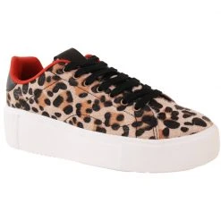 Buru Accessories Leopard Platform Sneakers - Camel - Final Sale