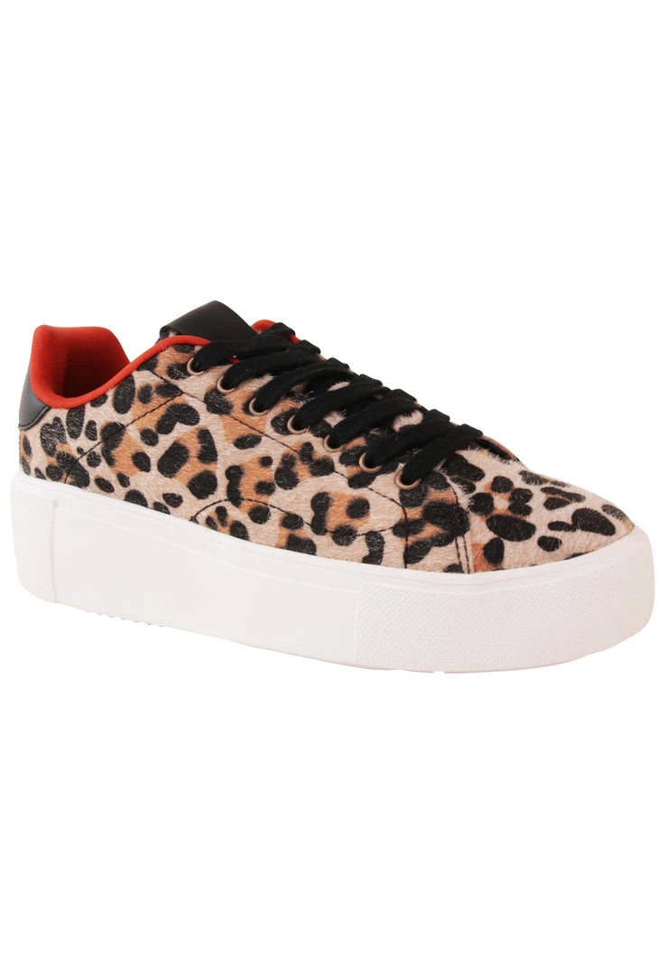 Buru Accessories Leopard Platform Sneakers - Camel - Final Sale 4 Buru Accessories Leopard Platform Sneakers - Camel - Final Sale