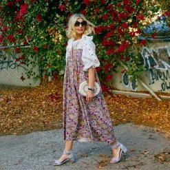 BURU White Label Tie Top MIDI Dress - Pink Liberty Floral