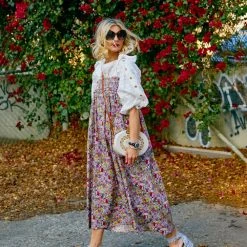 BURU White Label Tie Top MIDI Dress - Pink Liberty Floral