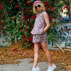 BURU White Label Sleeveless Mod Top - Pink Liberty Floral 22 BURU White Label Sleeveless Mod Top - Pink Liberty Floral