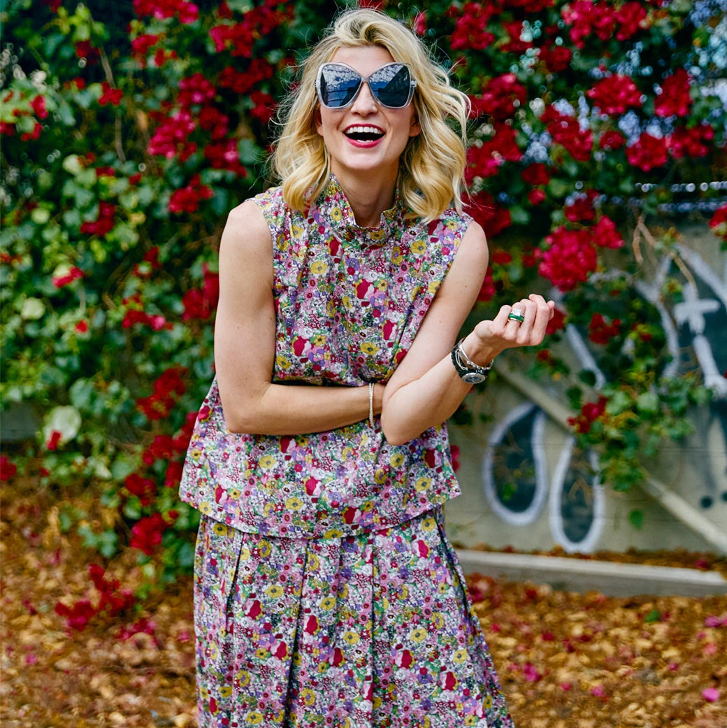 BURU White Label Sleeveless Mod Top - Pink Liberty Floral 11 BURU White Label Sleeveless Mod Top - Pink Liberty Floral