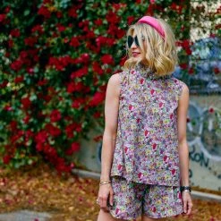 BURU White Label Sleeveless Mod Top - Pink Liberty Floral 24 BURU White Label Sleeveless Mod Top - Pink Liberty Floral