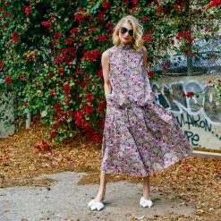 BURU White Label Smocked Waist Circle Skirt - Pink Liberty Floral Bottoms