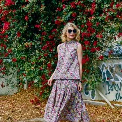 BURU White Label Sleeveless Mod Top - Pink Liberty Floral 17 BURU White Label Sleeveless Mod Top - Pink Liberty Floral