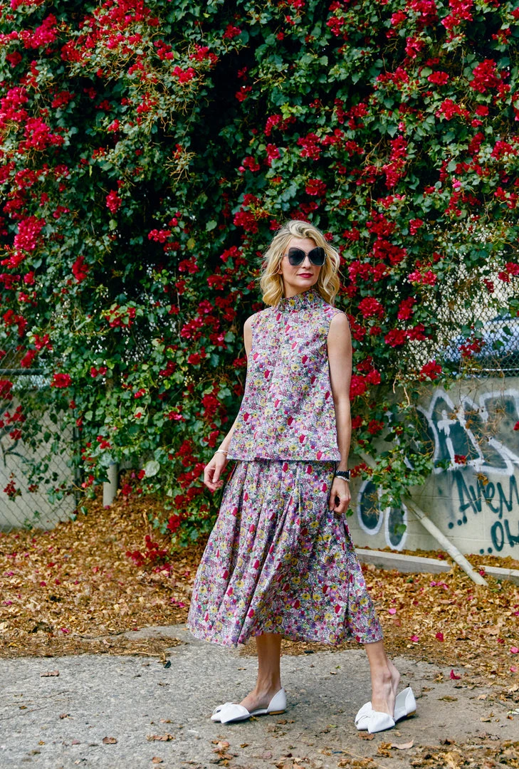 BURU White Label Sleeveless Mod Top - Pink Liberty Floral 5 BURU White Label Sleeveless Mod Top - Pink Liberty Floral