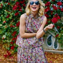 BURU White Label Sleeveless Mod Top - Pink Liberty Floral 20 BURU White Label Sleeveless Mod Top - Pink Liberty Floral