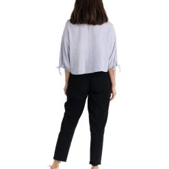 BURU White Label Tie Sleeve Top - Lilac - Final Sale Clothing