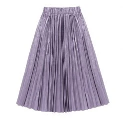 BURU White Label Faux Croc Pleated Skirt - Lilac