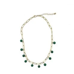 Buru Accessories Link Chain - Malachite & Gold