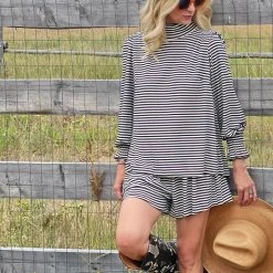 BURU White Label Bottoms Everyday Shorts - Black & White Knit