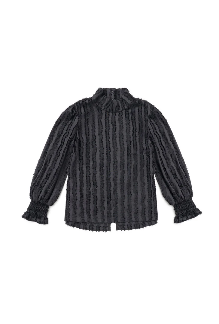 BURU White Label Tops Long Sleeve Mod Top - Black Fringe 3 BURU White Label Tops Long Sleeve Mod Top - Black Fringe