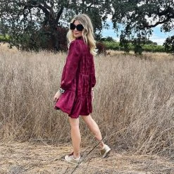 BURU Pink Label Long Sleeve Tiered Mini Dress - Crimson Floral - Final Sale 12 BURU Pink Label Long Sleeve Tiered Mini Dress - Crimson Floral - Final Sale