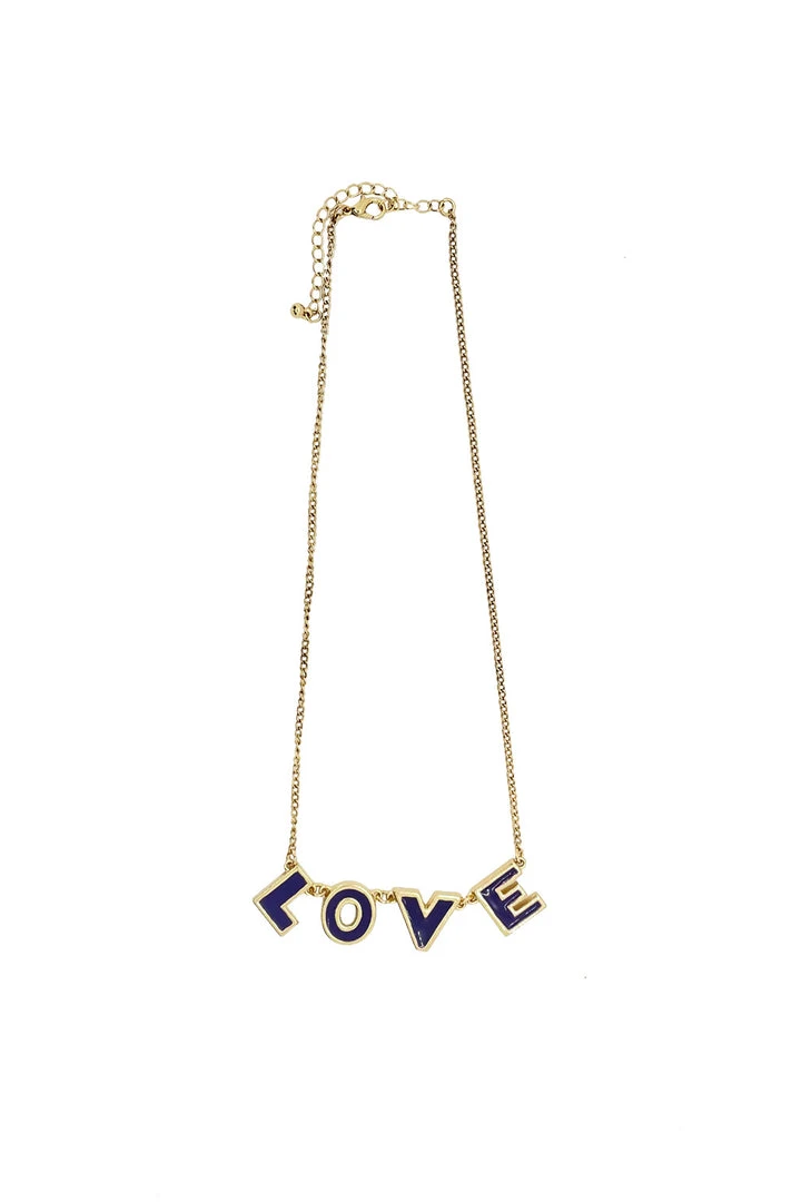 Buru Accessories LOVE Necklace - Indigo 3 Buru Accessories LOVE Necklace - Indigo