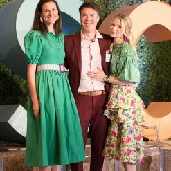 BURU Pink Label Clothing BURU X TSCS Puff Sleeve Shirtdress - Green Crepe