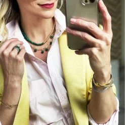 Buru Accessories Link Chain - Malachite & Gold