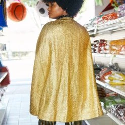 BURU White Label Mama Cape - Gold Tweed Tops 16 BURU White Label Mama Cape - Gold Tweed Tops