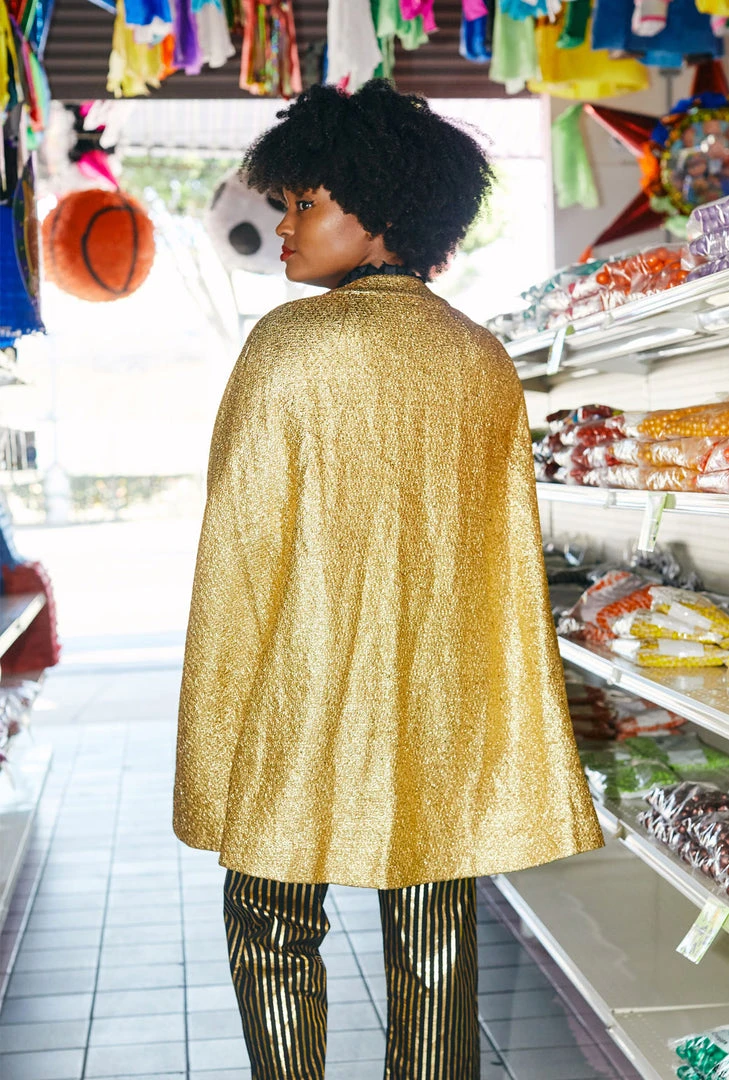 BURU White Label Mama Cape - Gold Tweed Tops 5 BURU White Label Mama Cape - Gold Tweed Tops