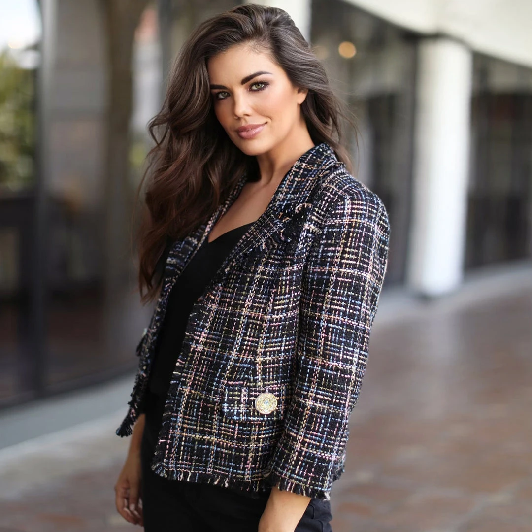 BURU Pink Label BURU X Mara Martin Boxy Blazer - Black Pastel Twee 11 BURU Pink Label BURU X Mara Martin Boxy Blazer - Black Pastel Twee