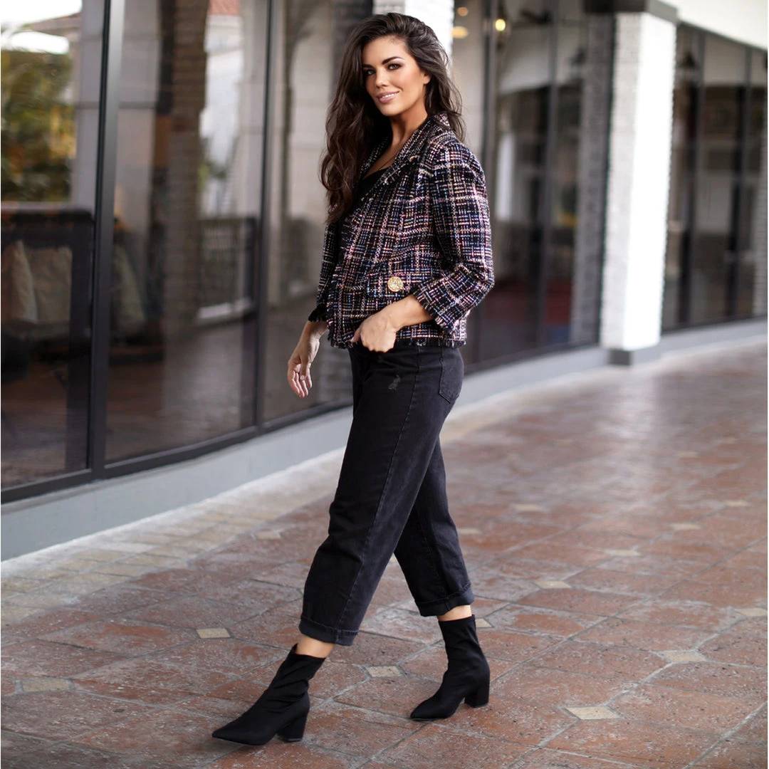 BURU Pink Label BURU X Mara Martin Boxy Blazer - Black Pastel Twee 10 BURU Pink Label BURU X Mara Martin Boxy Blazer - Black Pastel Twee