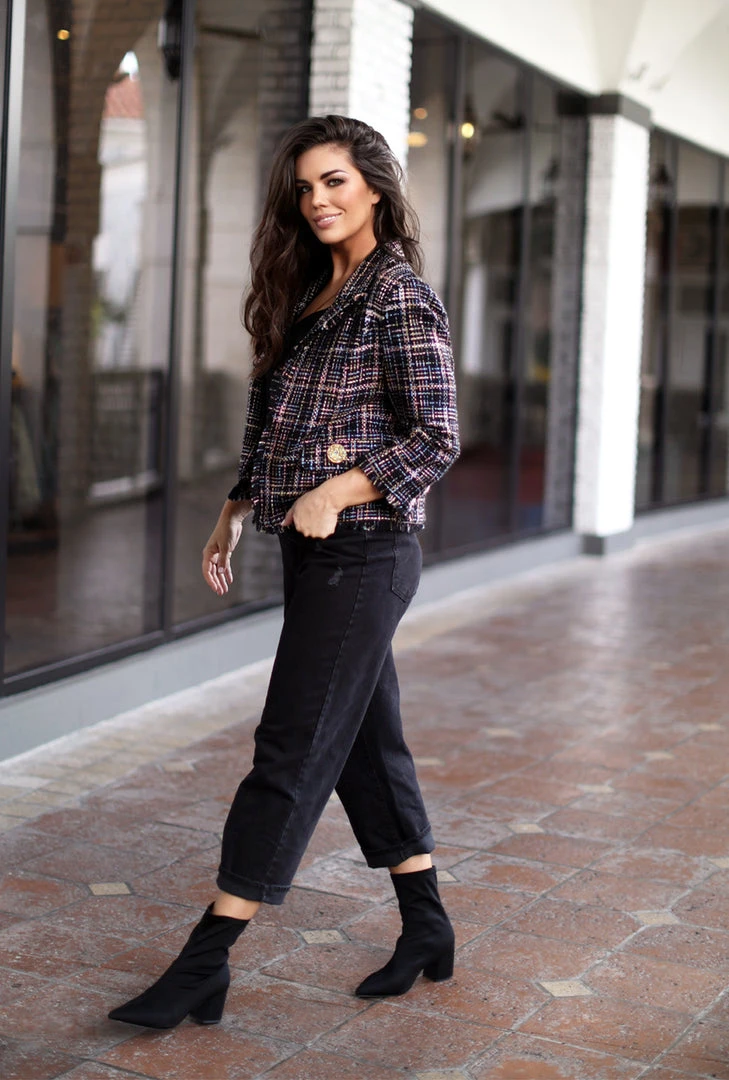 BURU Pink Label BURU X Mara Martin Boxy Blazer - Black Pastel Twee 4 BURU Pink Label BURU X Mara Martin Boxy Blazer - Black Pastel Twee