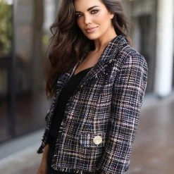 BURU Pink Label BURU X Mara Martin Boxy Blazer - Black Pastel Twee 19 BURU Pink Label BURU X Mara Martin Boxy Blazer - Black Pastel Twee