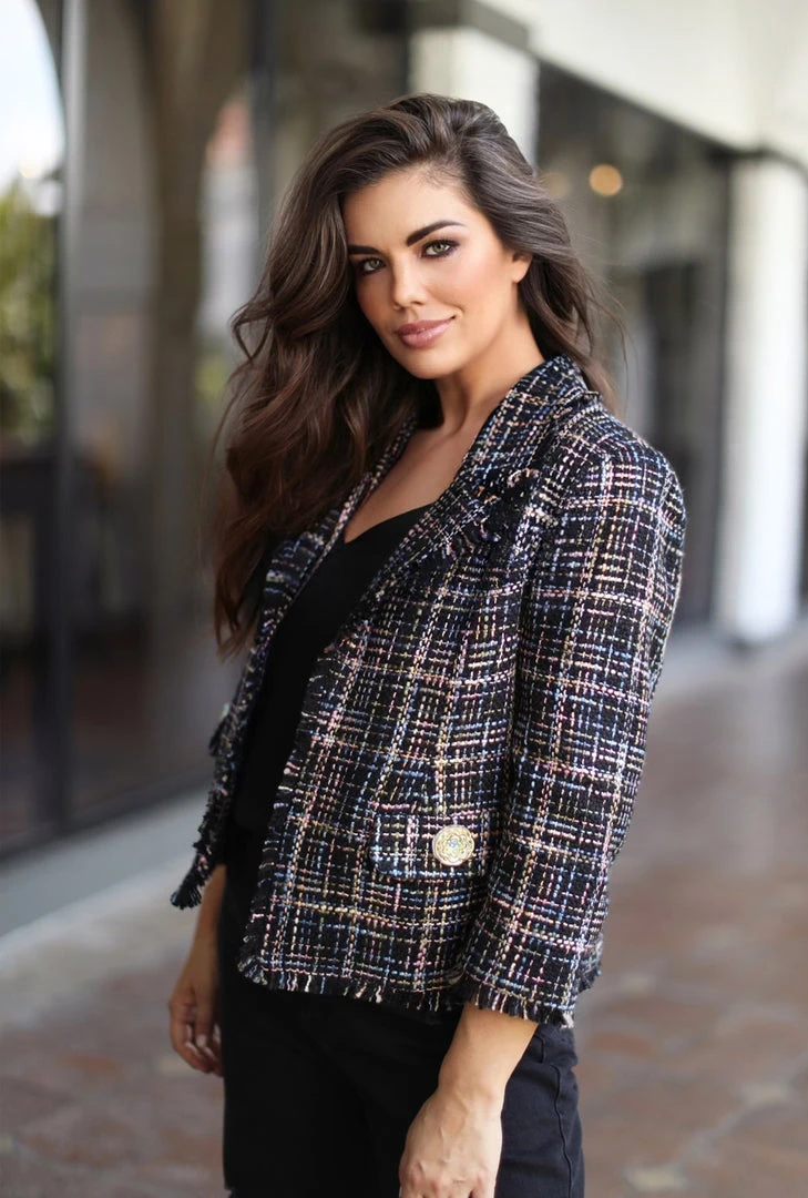 BURU Pink Label BURU X Mara Martin Boxy Blazer - Black Pastel Twee 7 BURU Pink Label BURU X Mara Martin Boxy Blazer - Black Pastel Twee