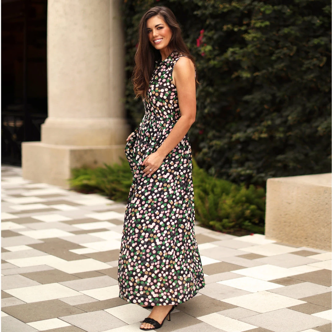 BURU Pink Label BURU X Mara Martin Sleeveless Shirtdress Maxi - Polkadots Clothing 10 BURU Pink Label BURU X Mara Martin Sleeveless Shirtdress Maxi - Polkadots Clothing