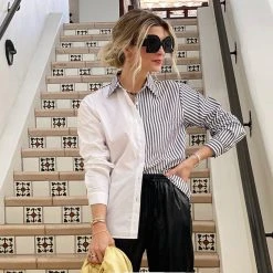 BURU White Label Clothing Mel Mixed Button Down Shirt 2.0 - Charcoal Stripe 13 BURU White Label Clothing Mel Mixed Button Down Shirt 2.0 - Charcoal Stripe