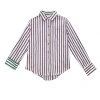 BURU White Label Mel Mixed Button Down Shirt - Lilac & Gold Stripe
