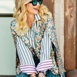 BURU White Label Sparkle Cape - Teal & Gold