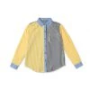 BURU White Label Mel Mixed Button Down Shirt - Yellow Stripe 1 BURU White Label Mel Mixed Button Down Shirt - Yellow Stripe