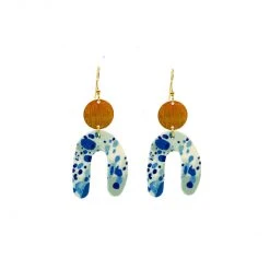 Buru Accessories Melted Seaglass Earrings - Blue