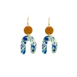 Buru Accessories Melted Seaglass Earrings - Blue