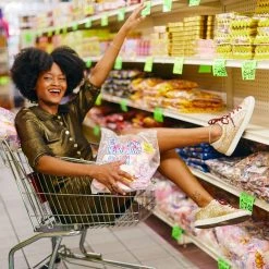 BURU White Label Puff Sleeve T-Shirt Dress - Metallic Black