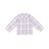 BURU Pink Label Children's Peter Pan Collar Shirt - Blue & Pink Poplin Plaid